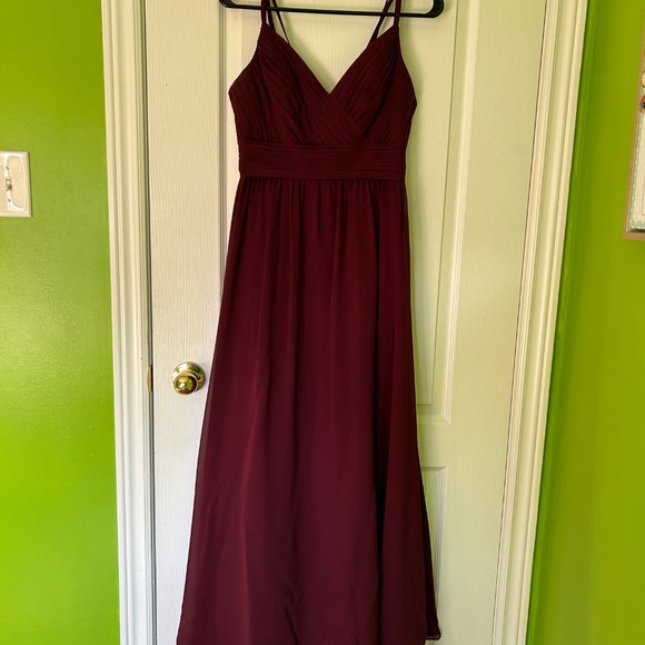 Women's Red Wine Color Bridesmaid Dress - Picture 1 of 5
